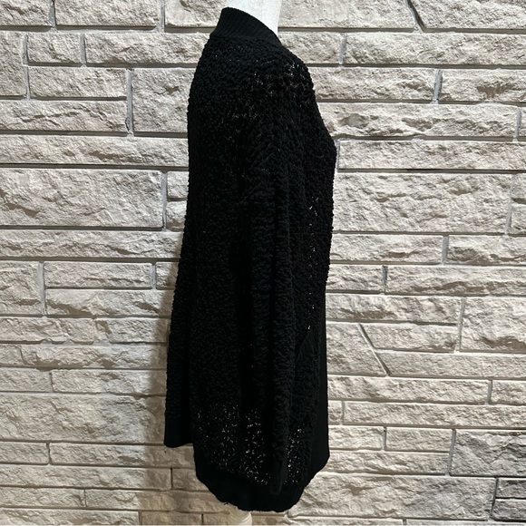 Black boucle cardigan sweater - Picture 3 of 6